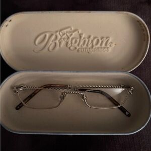 Brighton Silver Eyeglasses with Cream Case